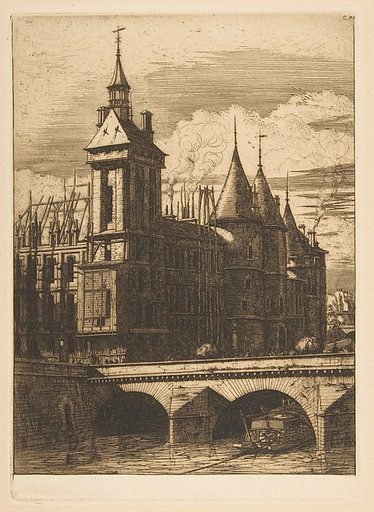 The Clock Tower, Paris, from "Etchings of Paris"
