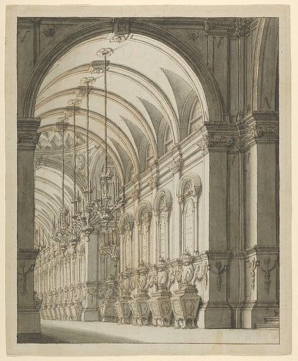 Vaulted Hall with Candelabra