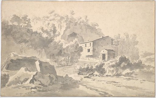 A House on a Hillside in a Southern Landscape