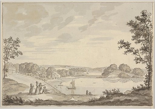 View of Naesse castle with Lake Furesø from the West