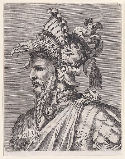 Bust of a Man Wearing a Fantastic Head-dress and Mask