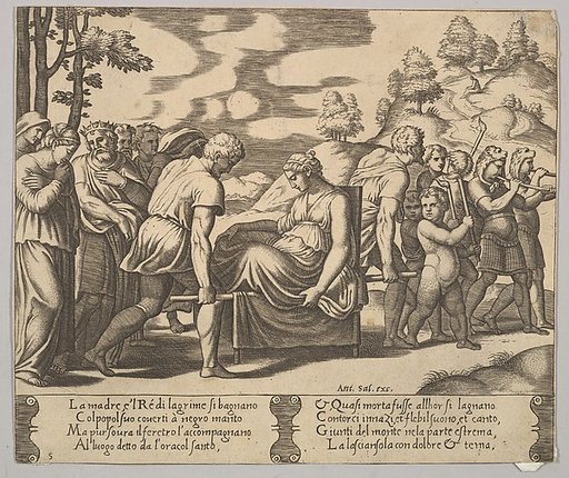 Plate 5: Psyche carried on a litter to a mountain, from "The Fable of Psyche"