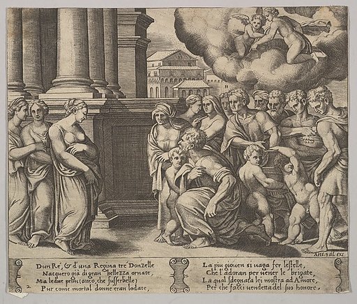Plate 2: the people rendering divine honors to Psyche, from "The Fable of Psyche"
