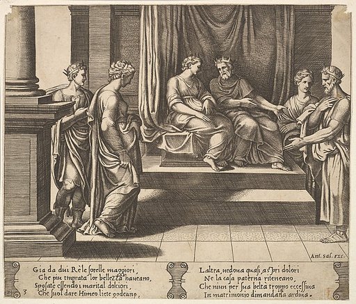 Plate 3: Psyche's two sisters are married to kings, from "The Fable of Psyche"