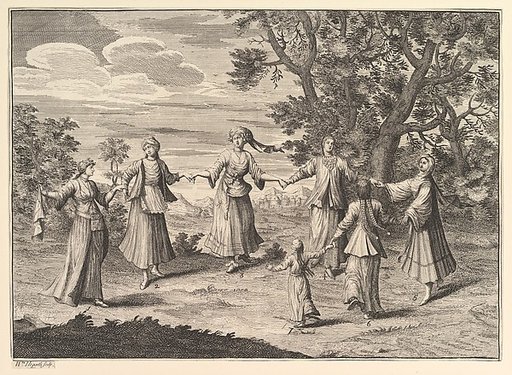 A Native Dance (Aubry de La Mottraye's "Travels throughout Europe, Asia and into Part of Africa...,"  London, 1724, vol. I, pl. 11)