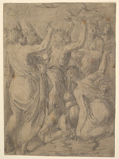 Moses showing the quails to the Israelites (the miracle of the quails and manna)