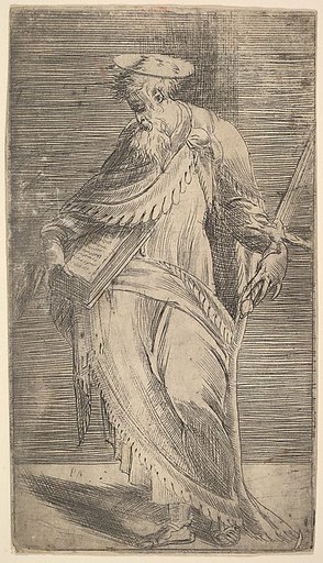 Saint Paul holding a sword and book,  from "Christ and the Apostles"