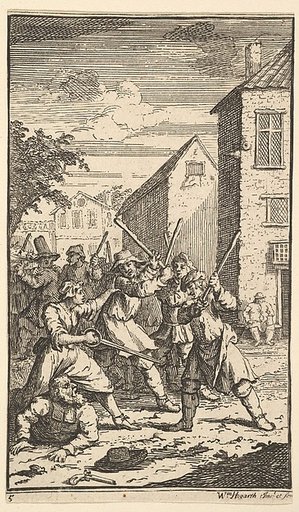 Hudibras Vanquished by Trulla (Seventeen Small Illustrations for Samuel Butler's Hudibras, no. 5)