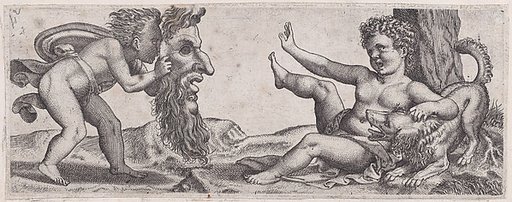 Two Children with a Mask