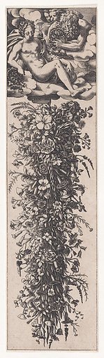 Flora Receiving Flowers and Festoon of Flowers, from "Dessins d'aiguières, etc., no. 5"