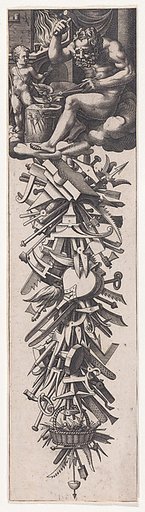 Vulcan Forging the Wings of Cupid, from "Dessins d'aiguières, etc., no. 4"