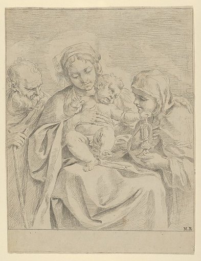 The Holy Family with Saint Clare (counterproof)