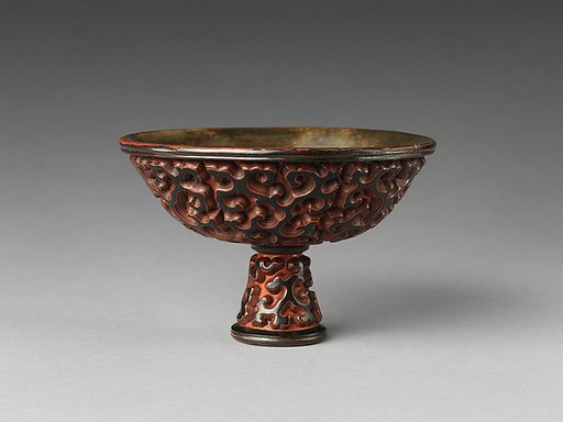 Stem cup with stylized clouds