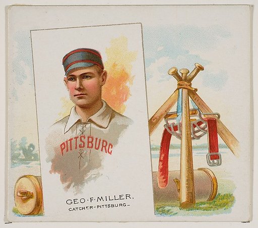 George F. Miller, Catcher, Pittsburgh, from World's Champions, Second Series (N43) for Allen & Ginter Cigarettes