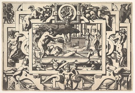 Medea Pours a Magic Potion over Jason (Le roi Aeson tant caduque et chénu en une cuve elle couche tout nu...), from "Jason and the Golden Fleece"