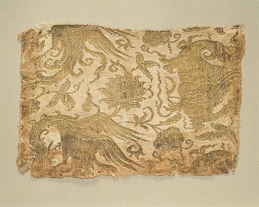 Textile with Phoenix, Winged Animal and Flowers