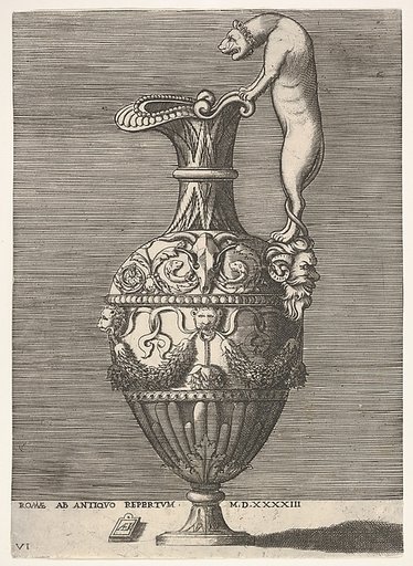 Antique Ewer with a Handle in the Shape of a Lioness, from "Vases after the Antique"