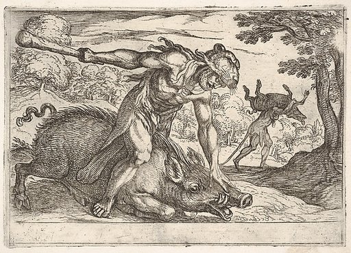 Hercules and the Boar of Erymanthus, from "The Labors of Hercules"