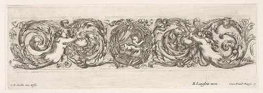 Design for a Frieze with Acanthus Scrolls with the Theme of Love, plate 7 from "Decorative friezes and foliage" (Ornamenti di fregi e fogliami)