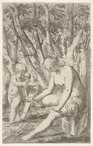 Venus breaking Cupid's bow over her knee, from "Sport of Love" (Scherzi d'amore)