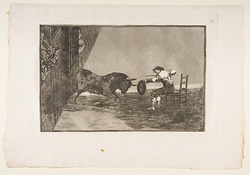Plate 18 of "La 'Tauromaquia": The daring of Martincho in the ring at Zaragoza