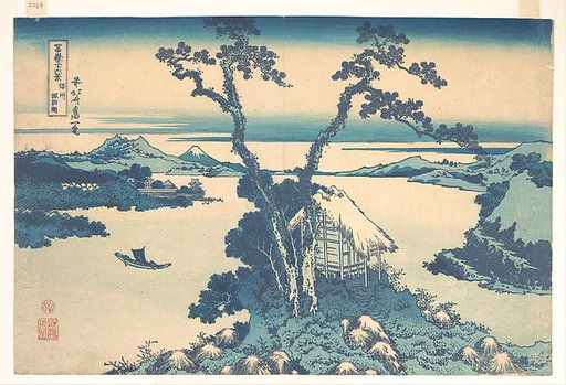 Lake Suwa in Shinano Province (Shinshū Suwako), from the series Thirty-six Views of Mount Fuji (Fugaku sanjūrokkei)
