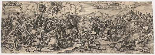 The Battle of Constantine at the Milvian Bridge, after Raphael