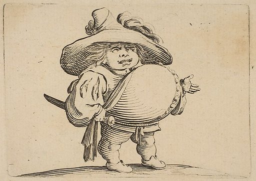 L'Homme au Gros Ventre Orné d'une Rangée de Boutons (Man with a Large Belly Decorated with a Row of Buttons), from "Varie Figure Gobbi, suite appelée aussi Les Bossus, Les Pygmées, Les Nains Grotesques" (Various Hunchbacked Figures, The Hunchbacks, The Pygmes, The Grotesque Dwarfs)