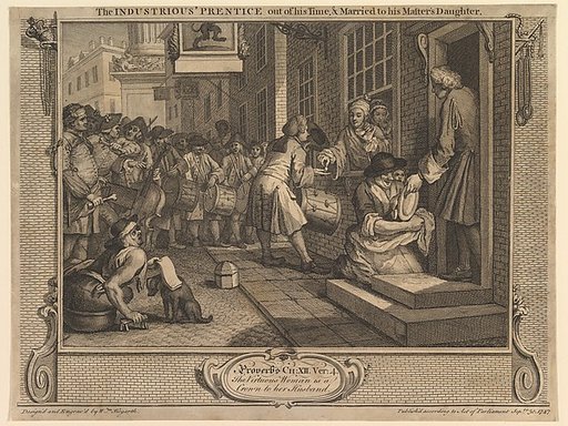 The Industrious 'Prentice Out of his Time and Married to his Master's Daughter: Industry and Idleness, plate 6