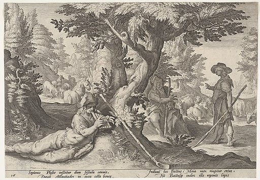Mercury and Battus, from Ovid's "Metamorphoses", Book II
