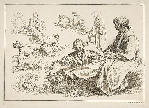 Sheet of Sketches, from "Livre d’étude d’après les desseins originaux de Blomart"