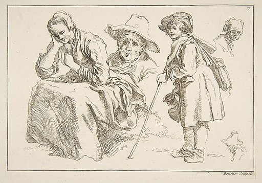 Sheet of Sketches, from "Livre d’étude d’après les desseins originaux de Blomart"