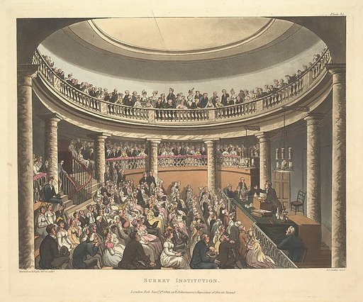 Surrey Institution, plate 81 from "Microcosm of London"