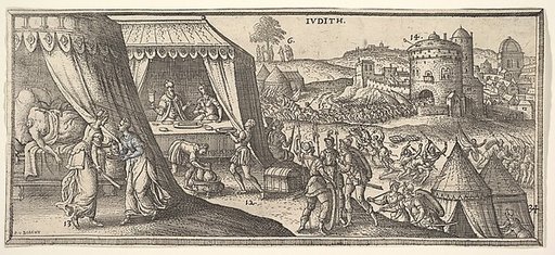 Judith, illustration to "Biblesche figuren ofte afbeeldingen..." by Hendrik Jansen van Barrefelt, called Hiel