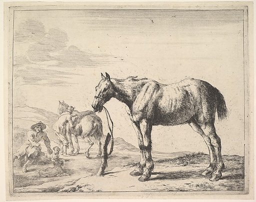 Horse Bound to a Post, turned left, from "The Horses"