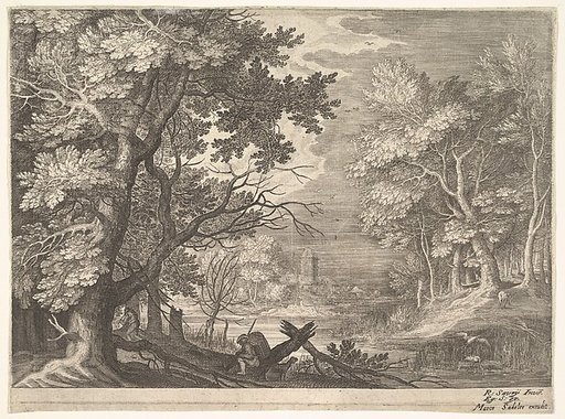 Woodland scene with marshy banks, from "Six Landscapes in Tyrol"