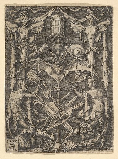 Design for a Candelabra Grotesque with a Bat in the Center