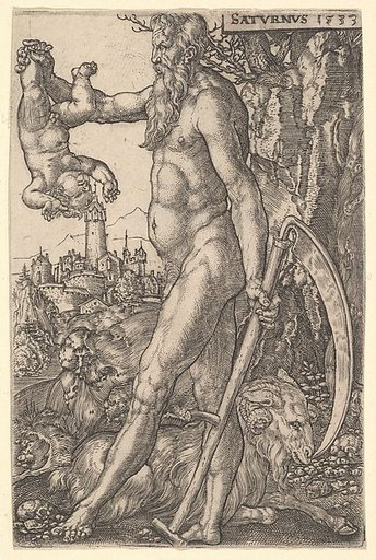Saturn holding an Infant and a Scythe, from "The Seven Planets"