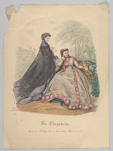 Two Women Outdoors, No. 720, from "La Elegancia"