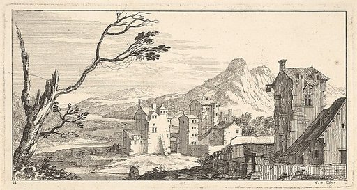 View of a City, plate XI from "Livre de paysages dédié à Monsieur de Beringhen"