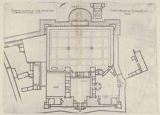 Floorplan of Chateau d'Anet, from "Les plus excellents bastiments de France"