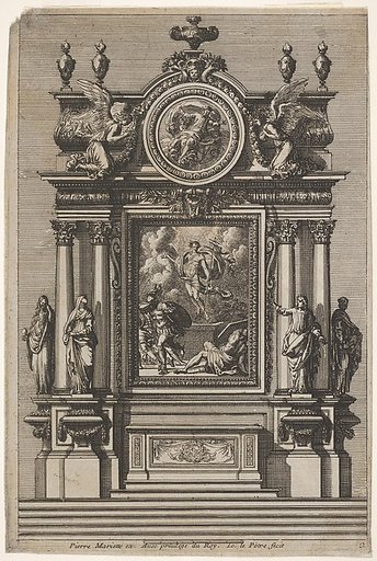 Altar with the Resurrection of Christ, plate 2 from "Nouveaux dessins d'autels à la romaine"