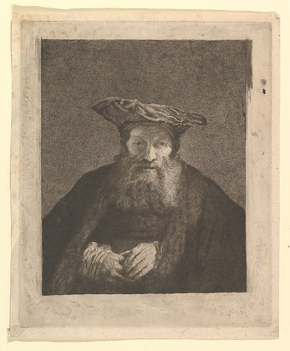 Old Man with Beard and Flat Cap, after Rembrandt