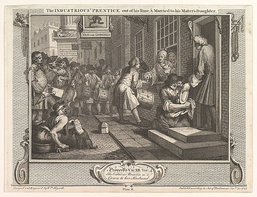 The Industrious 'Prentice Out of his Time and Married to his Master's Daughter (Industry and Idleness, plate 6)