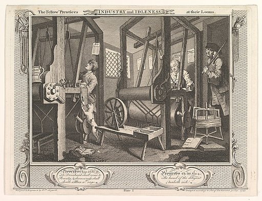 The Fellow 'Prentices at their Looms (Industry and Idleness, plate 1)