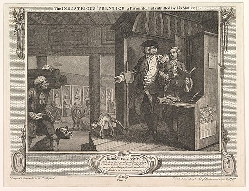 The Industrious 'Prentice a Favorite and Entrusted by his Master (Industry and Idleness, plate 4)