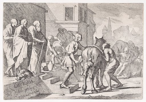 The Departure of the Prodigal Son, Shown About to Mount a Horse
