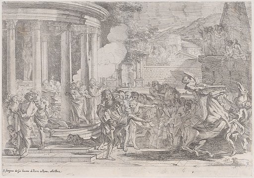 Sinorix carried from the temple of Artemis trying to escape the effects of the poisoning
