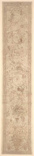 Cartoon for the embroidery of an orphrey bearing Medici arms combined with Arms of the House of Austria