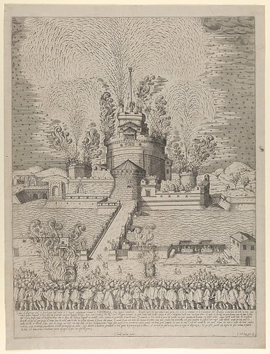 The firework display called 'Girandola' at the Castello Sant'Angelo in Rome